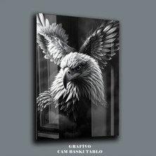 Mgi Design Kartal Taraftar Cam Tablo – Siyah Beyaz Gücün ve Taraftarın Simgesi