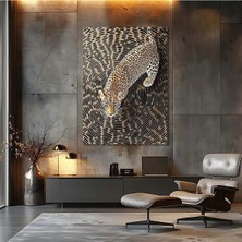 Mgi Design Spiral Desenli Leopar Sanatsal Cam Tablo