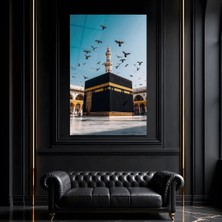 Mgi Design Kabe-I Şerif Islami Cam Tablo, Temperli Cam Dini Duvar Tablosu, Uv Baskılı Salon Ofis Duvar Dekoru, Modern Ayet ve Dua Temalı Manevi Hediyelik Tablo