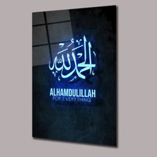 Mgi Design Alhamdurullah Din ve Inanç Cam Tablo #PCT0838 | Modern Dekorasyon Temalı Dekoratif Duvar Tablosu, Salon, Ev ve Ofis Dekoru,