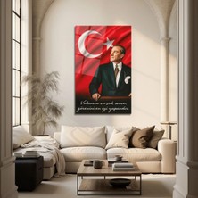 Mgi Design Atatürk ve Türk Bayrağı Temalı Cam Tablo