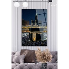 Mgi Design Kabe Cam Tablo 4 mm Temperli Cam – Mekke Gece Manzarası Dekoratif Duvar Tablosu