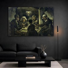 Mgi Design Vincent Van Gogh Patates Yiyenler Cam Tablo, Ünlü Ressam Klasik Sanat Temperli Cam Duvar Tablosu, Uv Baskılı Salon Ofis Duvar Dekoru, Modern Sanatsal Dekoratif Hediyelik