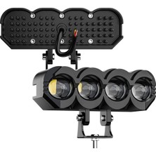 Astra Led 4 LED Lazer Sis Farı Delici Beyaz Sarı Çift Renk Metal Baykuş LED Işık Motosiklet Off Road