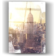 Mgi Design New York Empire State Modern Şehir Manzaralı Cam Tablo – Ev ve Ofis Dekorasyonu Duvar Tablosu