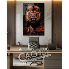 Mgi Design Aslan Kral Avcı Yırtıcı King Cam Tablo Modern Ev Ofis Salon Duvar Oda Dekoru Hediyelik