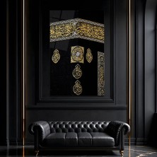 Mgi Design Kabe-I Şerif Close Up Islami Cam Tablo, Temperli Cam Dini Duvar Tablosu, Uv Baskılı Salon Ofis Duvar Dekoru, Modern Ayet ve Dua Temalı Manevi Hediyelik Tablo