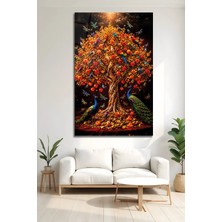 Mgi Design Altın Hayat Ağacı ve Tavus Kuşu Cam Tablo Lüks Salon Duvar Dekoru Modern Salon Duvar Dekoru Oturma Odası Yatak Odası Tablosu 4mm Temperli Cam Tablo Lüks Ev Dekorasyonu Duvar Sanatı Kaliteli Baskı