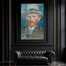 Mgi Design Otoportre Cam Tablo, Ünlü Ressam Klasik Sanat Temperli Cam Duvar Tablosu, Uv Baskılı Salon Ofis Duvar Dekoru, Modern Sanatsal Dekoratif Hediyelik