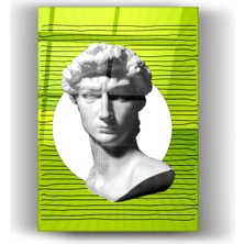 Mgi Design Modern Pop Art David Büstü Duvar Tablosu – Neon Yeşil Siyah Beyaz Dekoratif Tablo