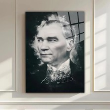 Mgi Design Atatürk Imza Cam Tablo – 1881-193∞ Anlamlı Duvar Dekoru