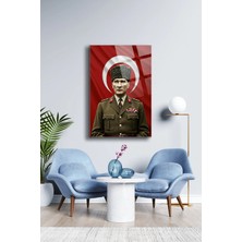 Mgi Design Atatürk Cam Tablo Portre Cam Tablo Duvar Dekoru Atatürk Portresi Kırılmaz Cam Solmaz Baskı 016 | Atatürk Temalı Dekoratif Duvar Tablosu, Salon, Ofis ve Çalışma Alanı Dekoru,