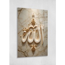 Mgi Design Allah Lafzının Zarafetle Yorumlandığı, Mermer Zeminli Özel Bir Uv Cam Tablo Tasarımı