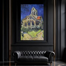 Mgi Design Vincent Van Gogh Auvers’deki Kilise Cam Tablo, Ünlü Ressam Klasik Sanat Temperli Cam Duvar Tablosu, Uv Baskılı Salon Ofis Duvar Dekoru, Modern Sanatsal Dekoratif Hediyelik