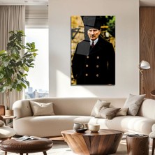 Mgi Design Mustafa Kemal Atatürk Portresi Tarihi ve Anlamlı Cam Tablo | Atatürk Temalı Dekoratif Duvar Tablosu, Salon, Ofis ve Çalışma Alanı Dekoru,