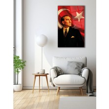 Mgi Design Lider Atatürk ve Bayrak Cam Tablo