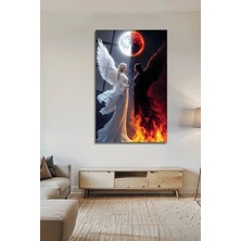 Mgi Design Gece Gündüz Zıtlığı Modern Şık Dekoratif Cam Tablo | Modern Dekorasyon Temalı Dekoratif Duvar Tablosu, Salon, Ev ve Ofis Dekoru,