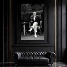 Mgi Design Gazi Paşa'nın Bahçe Keyfi Atatürk Cam Tablo, Temperli Cam Portre Duvar Tablosu, Uv Baskılı Salon Ofis Iş Yeri Duvar Dekoru, Milli Temalı Dekoratif Hediyelik Tablo