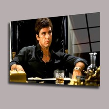 Mgi Design Tony Montana Scarface Sinema ve Ünlüler Cam Tablo #PCT0925 | Modern Dekorasyon Temalı Dekoratif Duvar Tablosu, Salon, Ev ve Ofis Dekoru,