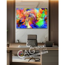 Mgi Design Soyut Renkli Göz Alıcı Estetik Şık Cam Tablo Modern Ev Ofis Salon Oda Duvar Dekoru Hediyelik