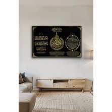 Mgi Design Nazar Bereket Duası ve Ayetel Kürsi Modern Altın Varaklı Dekoatif Islami Duvar Dekoru | Islami Motifli Dekoratif Cam Tablo, Salon ve Ibadet Alanı Dekoru, 30X45 cm