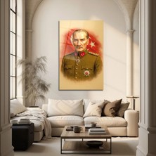 Mgi Design Tarihi Lider Atatürk Portresi ve Bayrak Temalı Cam Tablo | Atatürk Temalı Dekoratif Duvar Tablosu, Salon, Ofis ve Çalışma Alanı Dekoru,