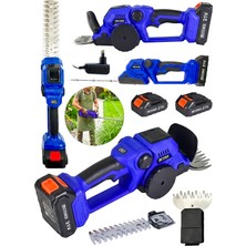 Steiner 21V 2 Ah Çift Akülü Çit Budama Makinesi Çim ve Çalı Kesme Makinesi + 2 Başlık