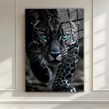 Mgi Design Mavi Gözlü Leopar Cam Tablo – Güçlü Bakışıyla Etkileyici Bir Ev & Ofis Hediyesi