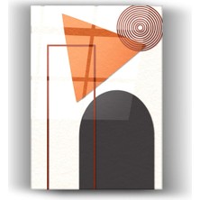 Mgi Design Geometrik Modern Sanat- Turuncu & Siyah Minimal Dizayn-Cam Tablo-Ev ve Ofis Dekorasyonu-Minimal-