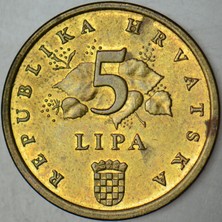 Banknoting Hırvatistan 5 Lipa 2000.