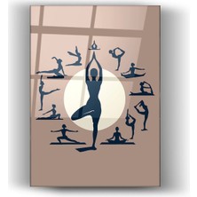Mgi Design Yoga Figürleri ve Minimalist Çizgileriyli Tasarım- Cam Tablo- Ev ve Ofis Dekorasyonu