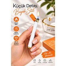 Onr Store Ince Tasarımlı Gaz Dolumlu Beyaz Turuncu Minimal Şık Model