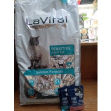 Lavital Yetişkin Kuru Kedi Maması (Sensitive Adult) Somonlu 12 Kg+20 Adet Ton Balıklı&somonlu Felix Yaş Mama