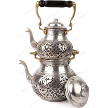Zinnunbakır Bakır Üstten Kulplu El Oyması Çaydanlık 01