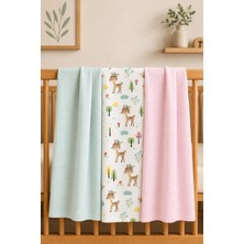 Vanilya Gift And More %100 Pamuk Çok Amaçlı Yenidoğan Bebek Müslin Örtü 3lü - 80X100CM-OEKO-TEX Sertifikalı
