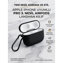 digimanya Airpods 3. Nesil Uyumlu Lansman Siyah Kulaklık Kılıfı