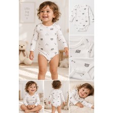 Bulut Anne ve Çocuk Uzun Kollu Çıtçıtlı Body %100 Pamuklu 3,5-6 Yaş Desenli