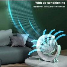 Nemere Masaüstü Vantilatör USB Şarjlı Rgb LED Işıklı 3 Kademeli 180° Ayarlanabilir Soğutucu Fan P