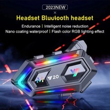 Nemere Y20 Motor Kurye Kask Kulaklık Rgb Modlu Bluetooth Motosiklet Kulaklık 5.3 Bluetooth Interkom Nemer