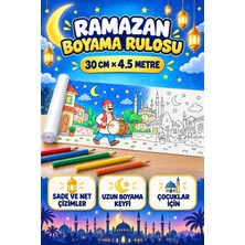Haydi Dekor “Hoş Geldin Ramazan Boyama Rulosu –  Uzun Dev Etkinlik Kağıdı | Çocuklar Için Ramazan Eğitimi, Iftar, Cami ve Hilal Temalı Boyama Etkinliği”