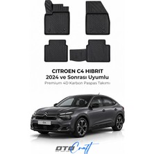 Otocraft Citroen C4 Hibrit (2024 ve Sonrası) Araca Özel 4d Karbon Havuzlu Oto Paspas Full Set 5 Parça