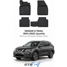 Otocraft Nissan x Trail (2014-2022) Araca Özel 4d Karbon Havuzlu Oto Paspas Full Set 5 Parça