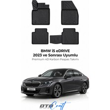 Otocraft Bmw I5 Edrive (2023 ve Sonrası) Araca Özel 4d Karbon Havuzlu Oto Paspas Full Set 5 Parça