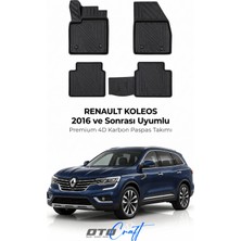 Otocraft Renault Koleos (2016 ve Sonrası) Araca Özel 4d Karbon Havuzlu Oto Paspas Full Set 5 Parça