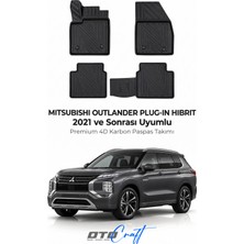 Otocraft Mitsubishi Outlander Plug In Hibrit (2021 ve Sonrası) Araca Özel 4d Karbon Havuzlu Oto Paspas Full Set 5 Parça