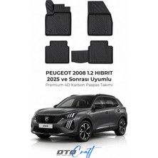 Otocraft Peugeot 2008 1.2 Hibrit (2025 ve Sonrası) Araca Özel 4d Karbon Havuzlu Oto Paspas Full Set 5 Parça