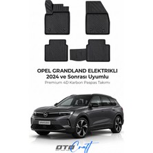 Otocraft Opel Grandland Elektrikli (2024 ve Sonrası) Araca Özel 4d Karbon Havuzlu Oto Paspas Full Set 5 Parça