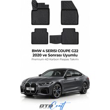 Otocraft Bmw 4 Serisi Coupe G22 (2020 ve Sonrası) Araca Özel 4d Karbon Havuzlu Oto Paspas Full Set 5 Parça