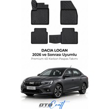 Otocraft Dacia Logan (2026 ve Sonrası) Araca Özel 4d Karbon Havuzlu Oto Paspas Full Set 5 Parça
