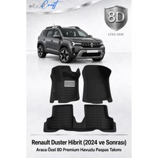 Otocraft Renault Duster Hibrit 2024 ve Sonrası Araca Özel 8d Havuzlu Oto Paspas Takımı Siyah Tam Set 3 Parça